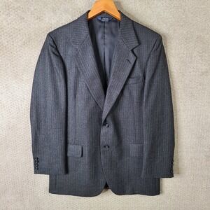 Kuppenheimer Jacket Mens 42L Gray Striped Blazer Two Button Wool Suit Coat